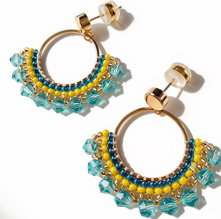 Aurora Crafted Style-Small Frida in Rio (Gold)-Earrings-Aurora Crafted Jewellery-