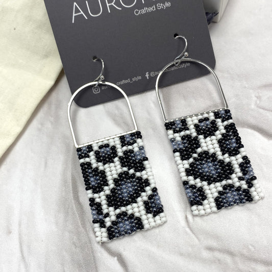 Aurora Crafted Style-Snow Leopard Horseshoe (Silver)-Earrings-Aurora Crafted Jewellery-