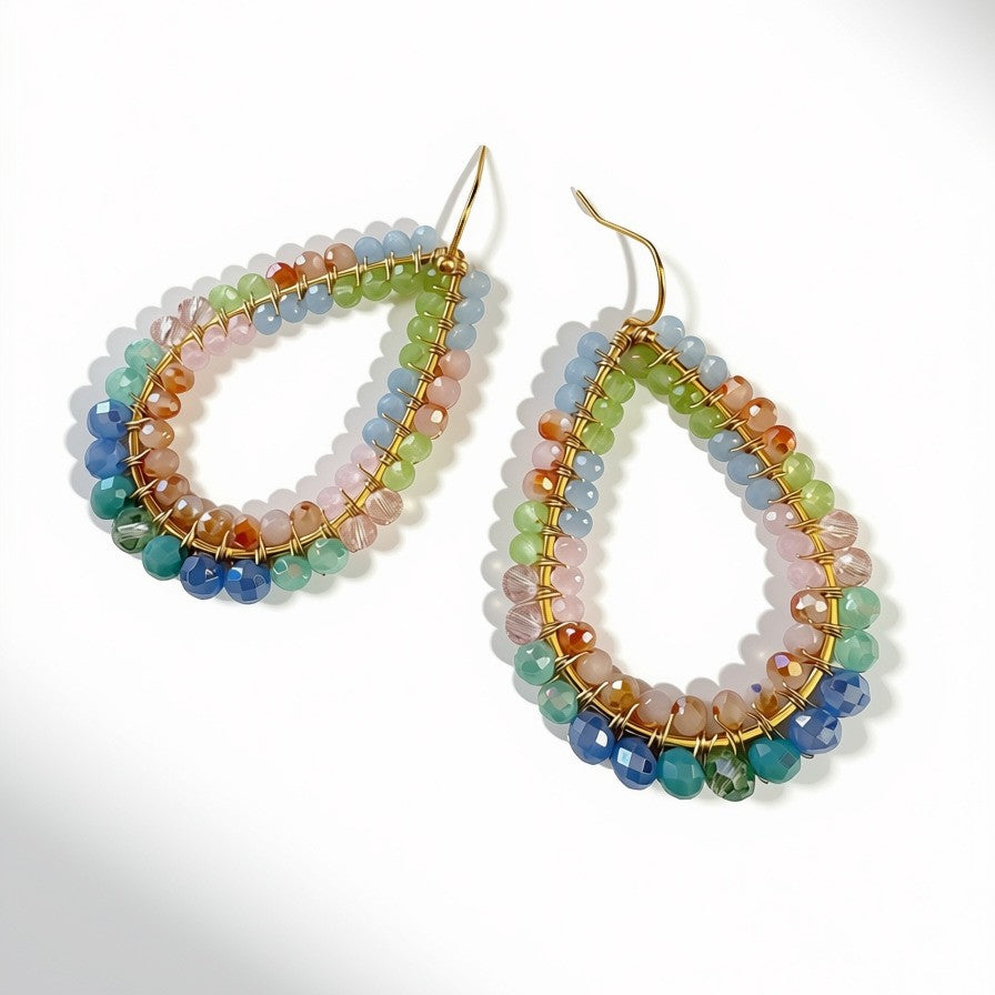 Aurora Crafted Style-Double Burst in Tapestry (Gold)-Earrings-Aurora Crafted Jewellery-