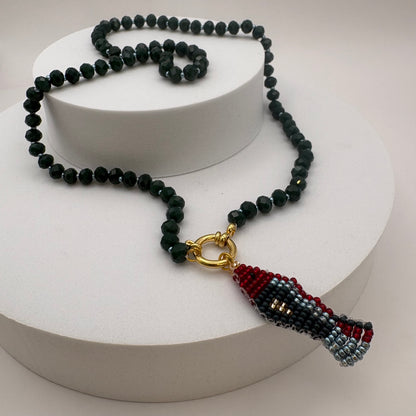 Aurora Crafted Style-Lola Bubbles Necklace in Deep Water Green (Gold)-NECKLACES-Aurora Crafted Style-