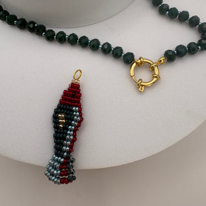 Aurora Crafted Style-Lola Bubbles Necklace in Deep Water Green (Gold)-NECKLACES-Aurora Crafted Style-