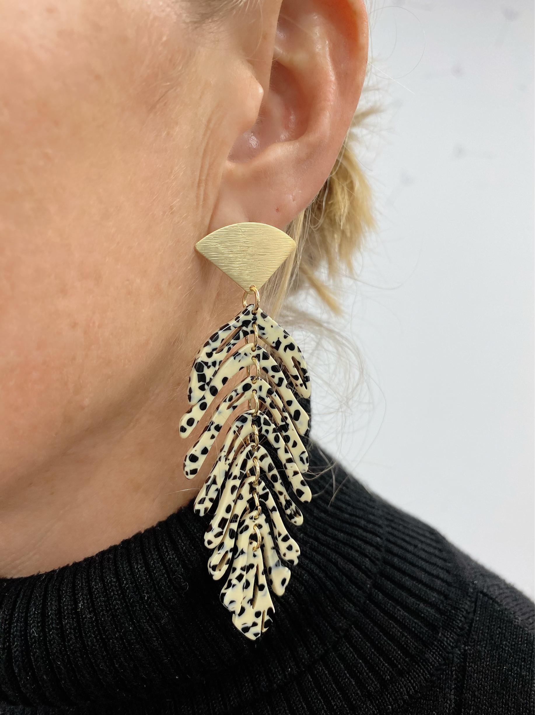 Aurora Crafted Style-Delicious Cheetah Fronds-Earrings-Aurora Crafted Jewellery-