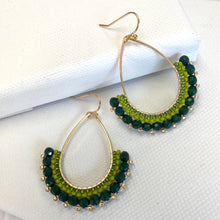 Load image into Gallery viewer, Aurora Crafted Style-Half Frida in Emerald &amp; Lime (Gold)-Earrings-Aurora Crafted Jewellery-
