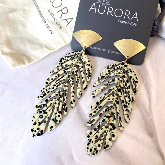 Aurora Crafted Style-Delicious Cheetah Fronds-Earrings-Aurora Crafted Jewellery-