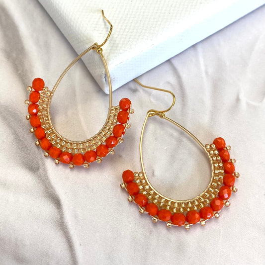 Aurora Crafted Style-Half Frida in Tangerine (Gold)-Earrings-Aurora Crafted Jewellery-