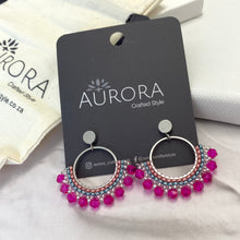 Load image into Gallery viewer, Aurora Crafted Style-Small Frida in Hot Pink and Pastel (Silver)-Earrings-Aurora Crafted Jewellery-
