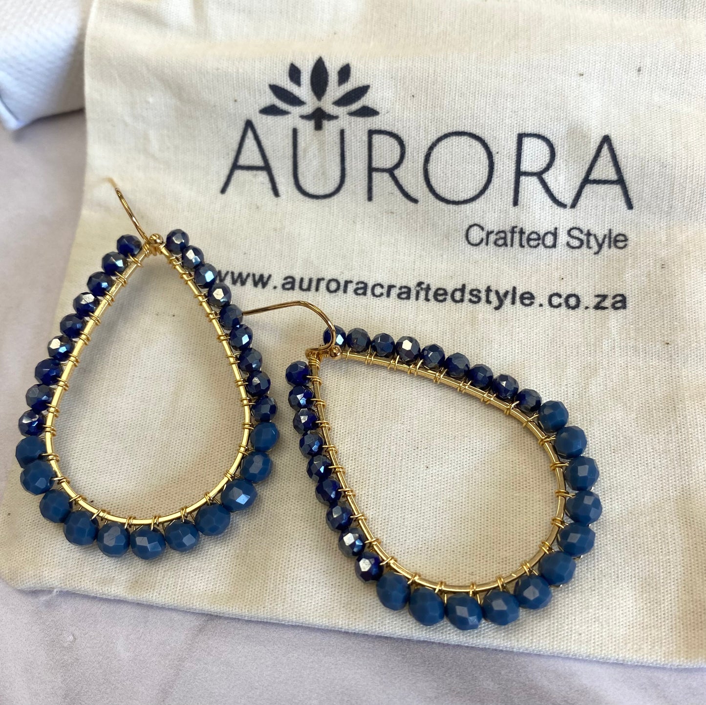 Aurora Crafted Style-Intense Indigo Classic Teardrop-Earrings-Aurora Crafted Jewellery-