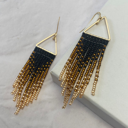 Aurora Crafted Style-Bronzed Black Ombre Triangle (Gold)-Earrings-Aurora Crafted Jewellery-