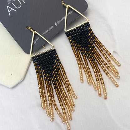 Aurora Crafted Style-Bronzed Black Ombre Triangle (Gold)-Earrings-Aurora Crafted Jewellery-