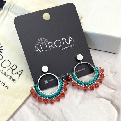 Aurora Crafted Style-Small Frida in Coral (Silver)-Earrings-Aurora Crafted Jewellery-