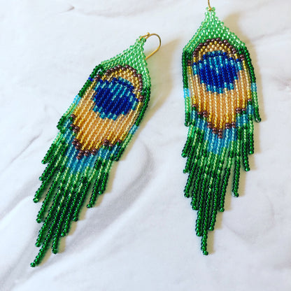 Aurora Crafted Style-Peacock 2-Earrings-Aurora Crafted Jewellery-