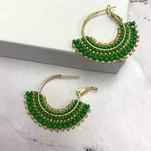 Load image into Gallery viewer, Cleopatra Hoop in Green (Gold)
