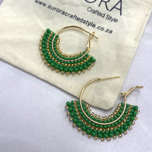 Load image into Gallery viewer, Cleopatra Hoop in Green (Gold)
