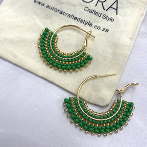 Cleopatra Hoop in Green (Gold)