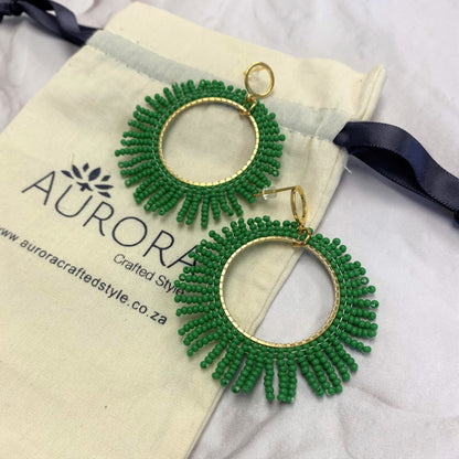 Aurora Crafted Style-Apple Green Firework-Earrings-Aurora Crafted Jewellery-