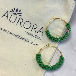 Wrapped Hoops in Apple Green (Gold)