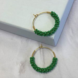 Wrapped Hoops in Apple Green (Gold)