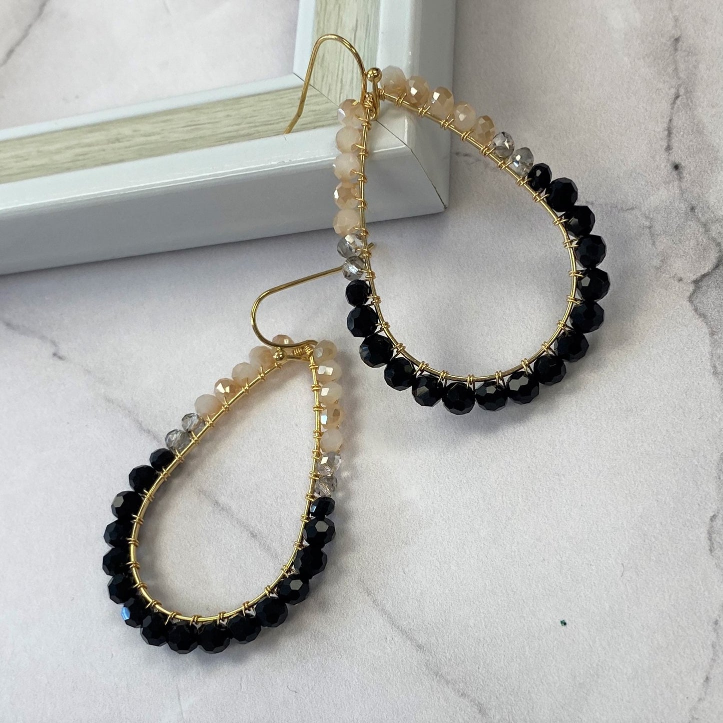 Aurora Crafted Style-Black Ombre Classic Teardrops-Earrings-Aurora Crafted Jewellery-
