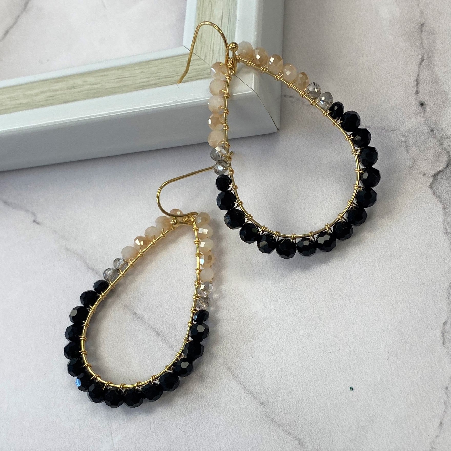Aurora Crafted Style-Black Ombre Classic Teardrops-Earrings-Aurora Crafted Jewellery-
