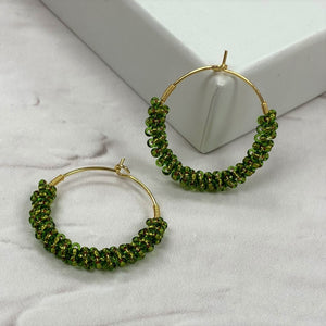 Wrapped Hoops in Lime Green (Gold)