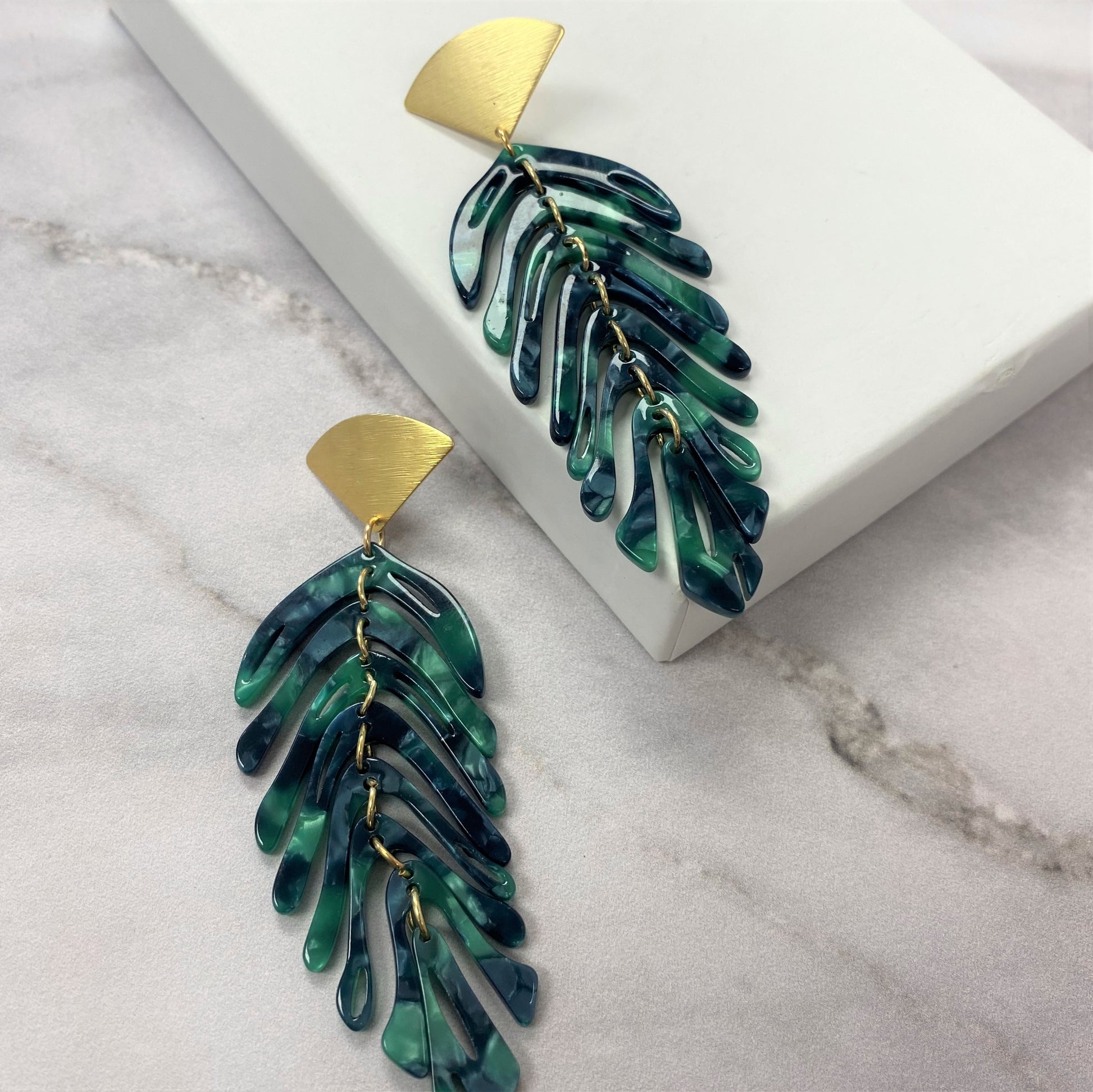 Aurora Crafted Style-Delicious Deep Forest Fronds-Earrings-Aurora Crafted Jewellery-