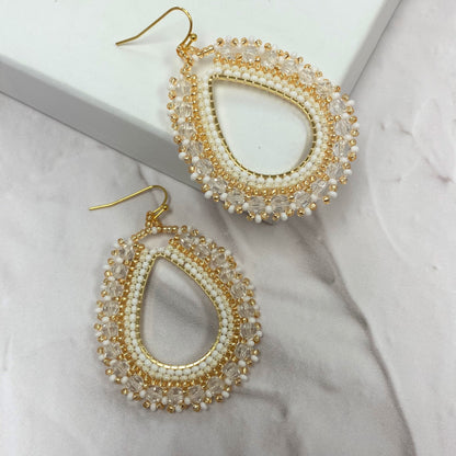 Aurora Crafted Style-Full Frida in Whites (Gold)-Earrings-Aurora Crafted Jewellery-