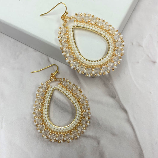 Aurora Crafted Style-Full Frida in Whites (Gold)-Earrings-Aurora Crafted Jewellery-