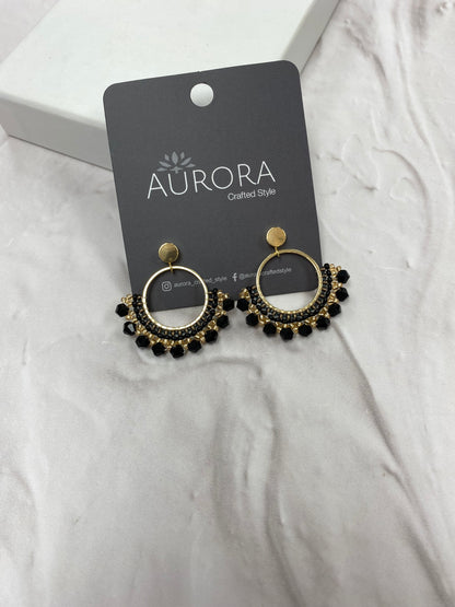 Aurora Crafted Style-Small Frida in Black (Gold)-Earrings-Aurora Crafted Jewellery-