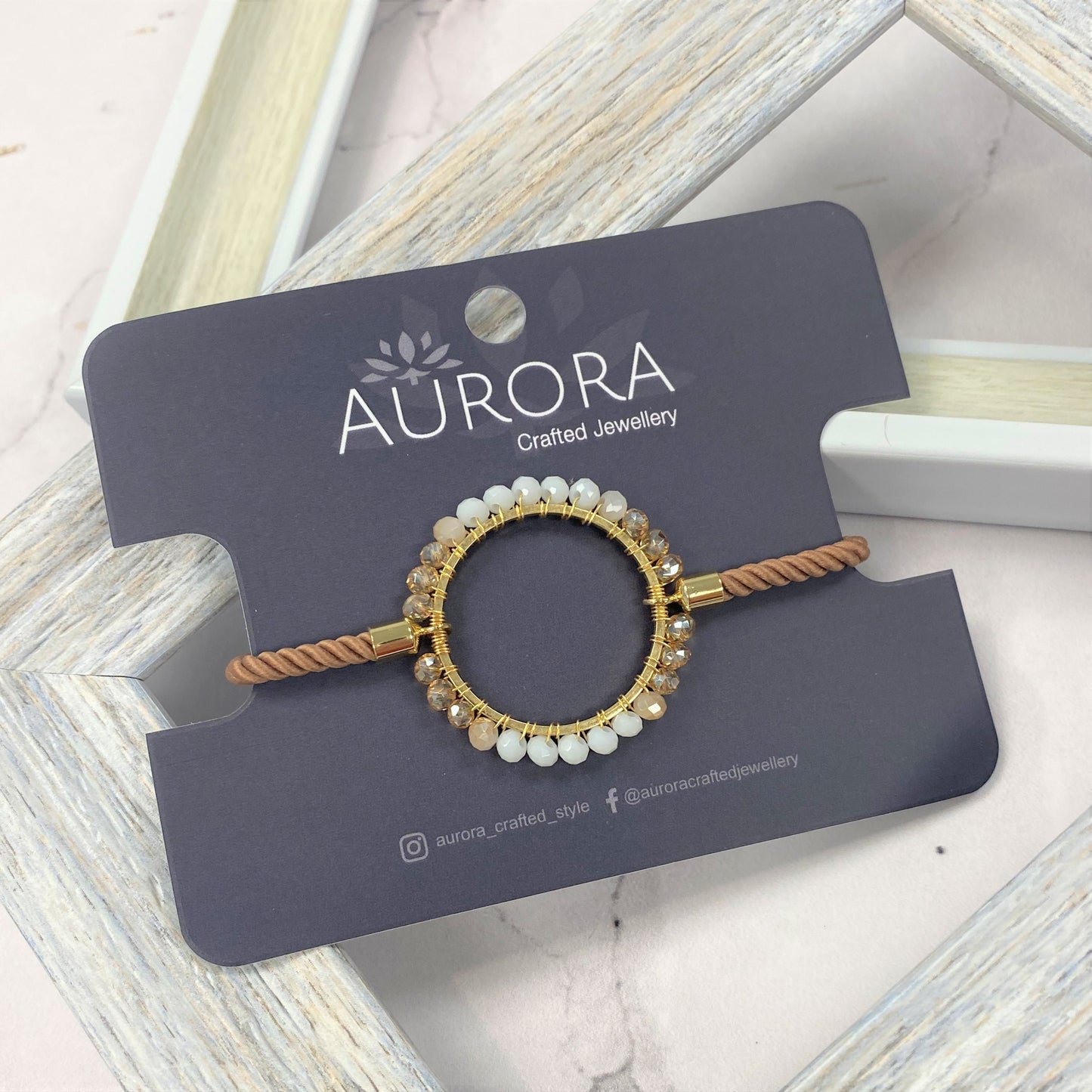 Aurora Crafted Style-Nearly Nude Ombre Wristlet-BRACELETS-Aurora Crafted Jewellery-