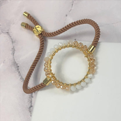 Aurora Crafted Style-Nearly Nude Ombre Wristlet-BRACELETS-Aurora Crafted Jewellery-