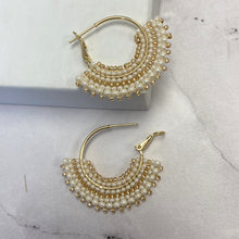 Load image into Gallery viewer, Cleopatra Hoop in Pretty Pearl (Gold)
