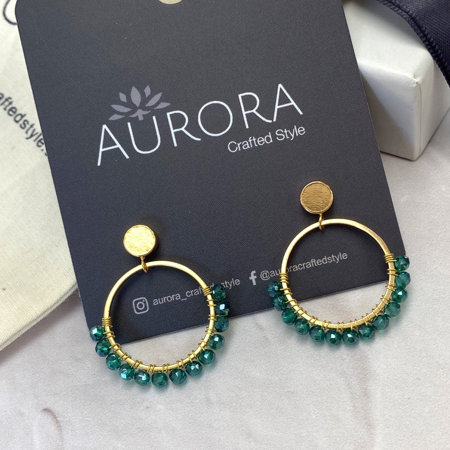 Aurora Crafted Style-Semicircles in Mediterranean (Gold)-Earrings-Aurora Crafted Jewellery-