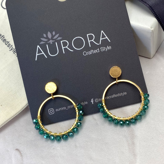 Aurora Crafted Style-Semicircles in Mediterranean (Gold)-Earrings-Aurora Crafted Jewellery-