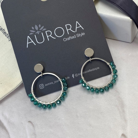 Aurora Crafted Style-Semicircles in Mediterranean (Silver)-Earrings-Aurora Crafted Jewellery-