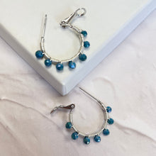 Load image into Gallery viewer, Aurora Crafted Style-Retro Hoop in Azure Blue (Silver)-Earrings-Aurora Crafted Jewellery-
