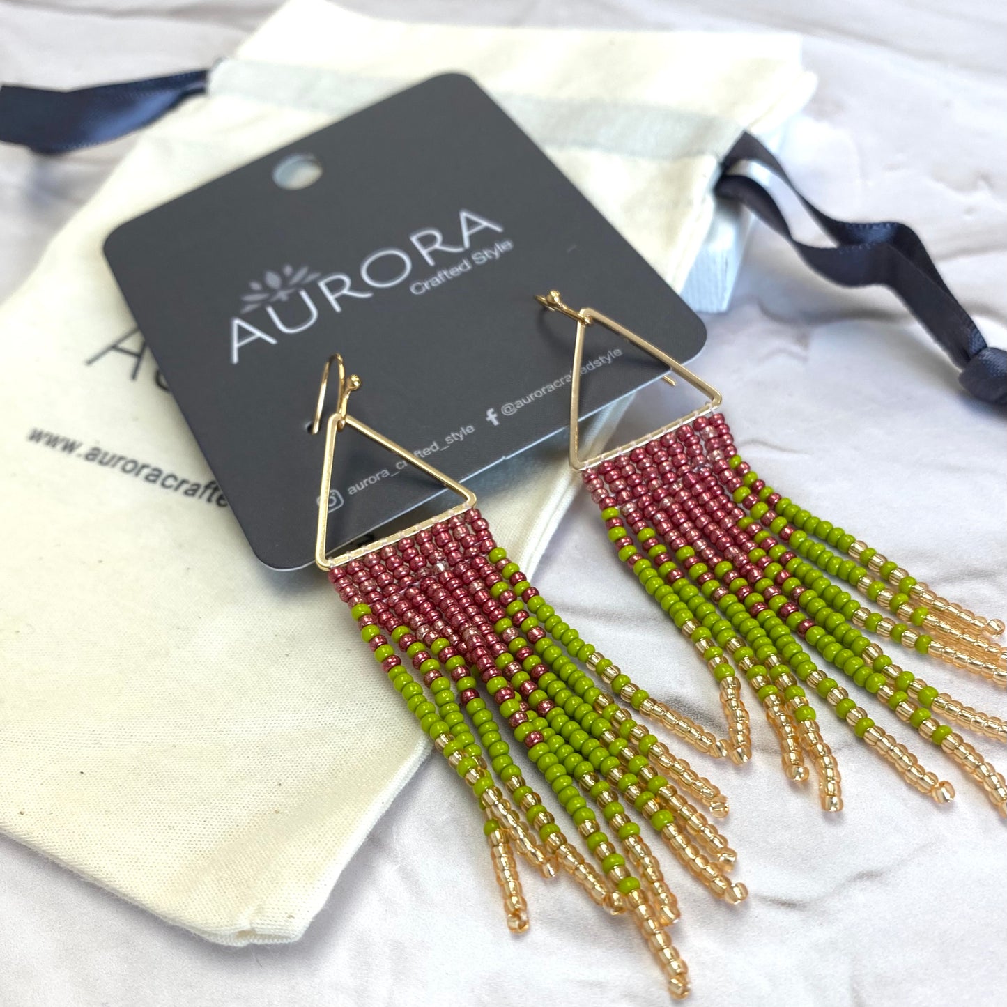 Aurora Crafted Style-Fig Shake Ombre Triangle (Gold)-Earrings-Aurora Crafted Jewellery-