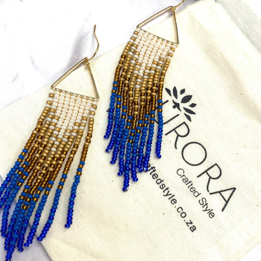 Aurora Crafted Style-Dipped in Ice Ombre Triangle (Gold)-Earrings-Aurora Crafted Jewellery-
