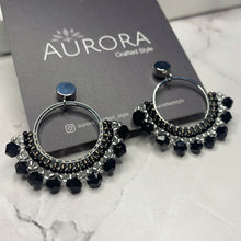 Load image into Gallery viewer, Aurora Crafted Style-Small Frida in Black (Silver)-Earrings-Aurora Crafted Jewellery-
