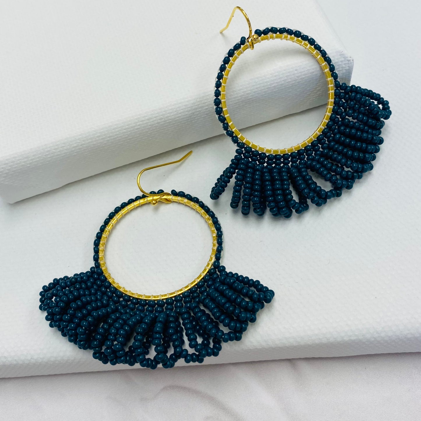 Aurora Crafted Style-Midnight Teal Dope Drop (Gold)-Earrings-Aurora Crafted Jewellery-
