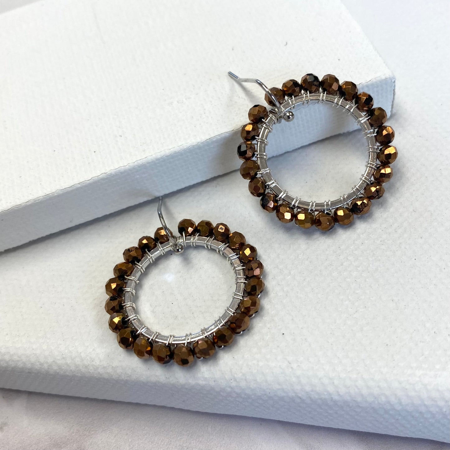 Aurora Crafted Style-Aurora Huggies in Copper (Silver)-Earrings-Aurora Crafted Jewellery-