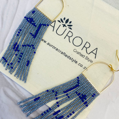 Aurora Crafted Style-Faces Blue Horseshoe-Earrings-Aurora Crafted Jewellery-