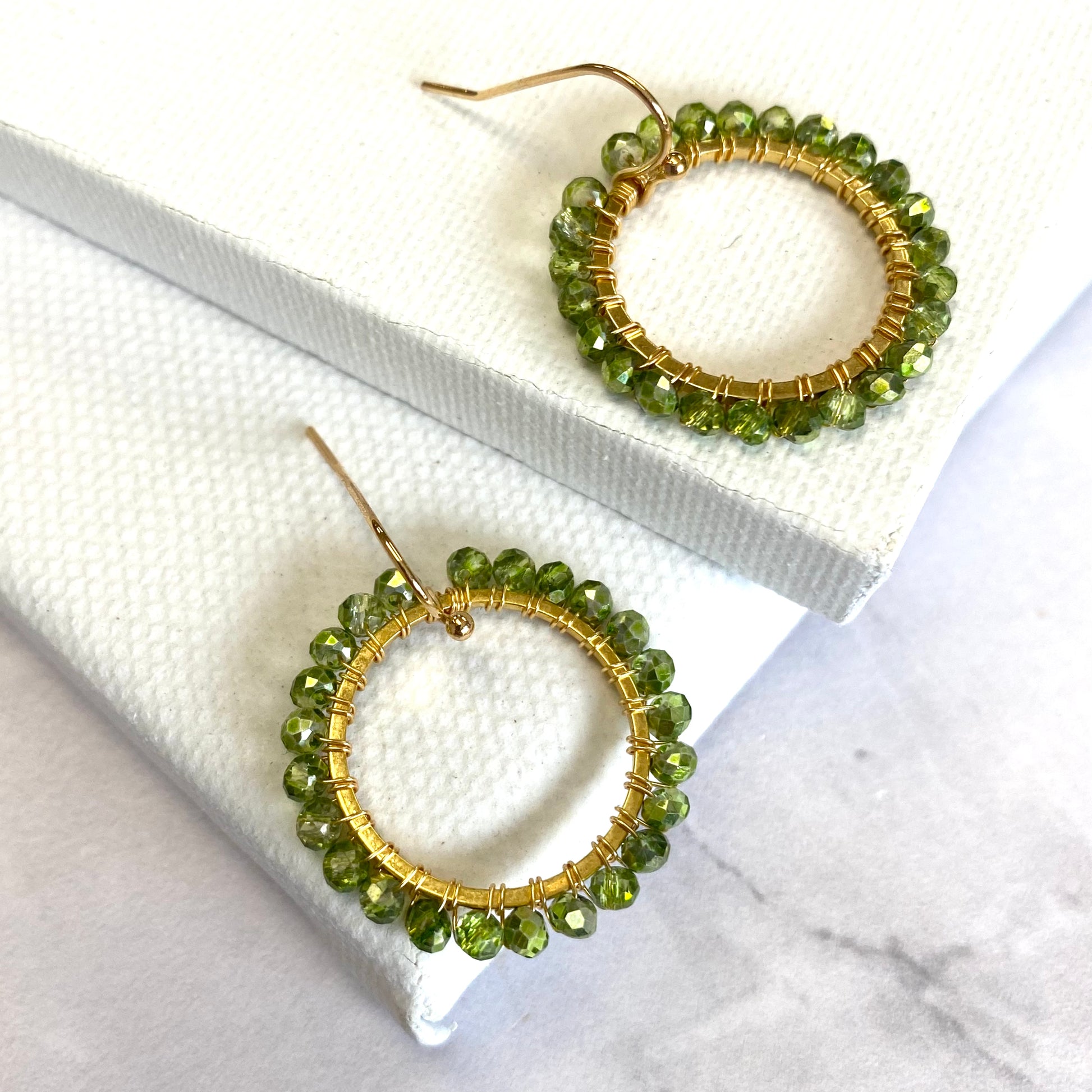 Aurora Crafted Style-Aurora Huggies in Acid Green (Gold)-Earrings-Aurora Crafted Jewellery-