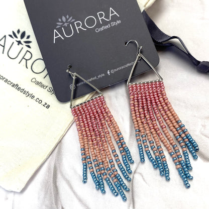 Aurora Crafted Style-Perfect Pastel Ombre Triangle (Silver)-Earrings-Aurora Crafted Jewellery-