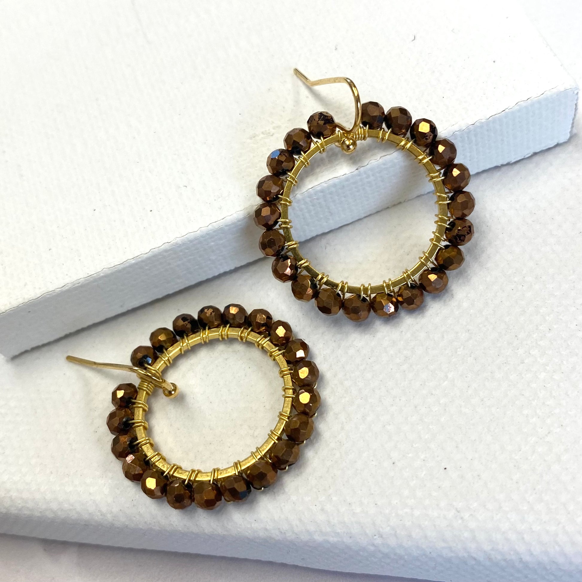 Aurora Crafted Style-Aurora Huggies in Copper (Gold)-Earrings-Aurora Crafted Jewellery-