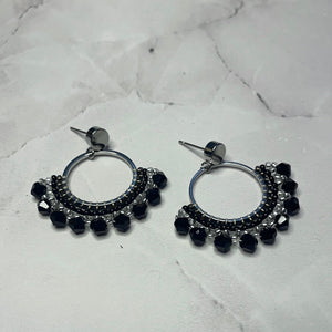 Aurora Crafted Style-Small Frida in Black (Silver)-Earrings-Aurora Crafted Jewellery-