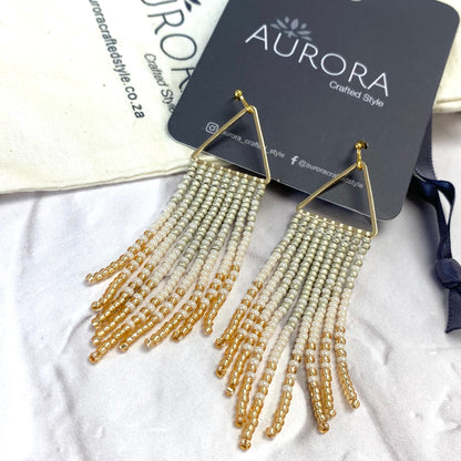 Aurora Crafted Style-Soft Neutral Ombre Triangle (Gold)-Earrings-Aurora Crafted Jewellery-