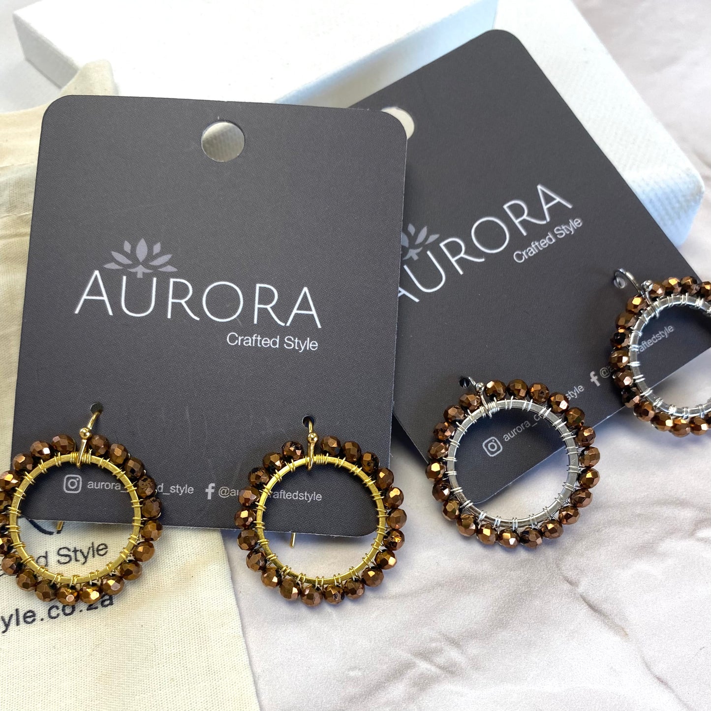 Aurora Crafted Style-Aurora Huggies in Copper (Gold)-Earrings-Aurora Crafted Jewellery-
