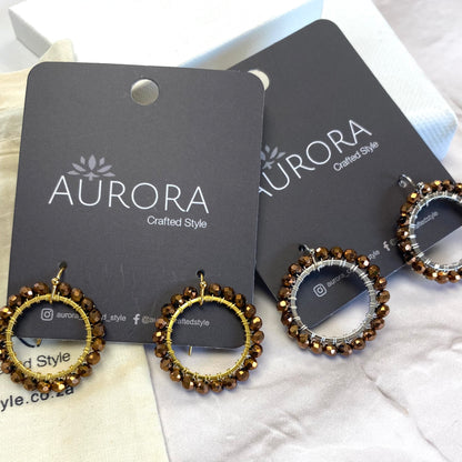 Aurora Crafted Style-Aurora Huggies in Copper (Gold)-Earrings-Aurora Crafted Jewellery-