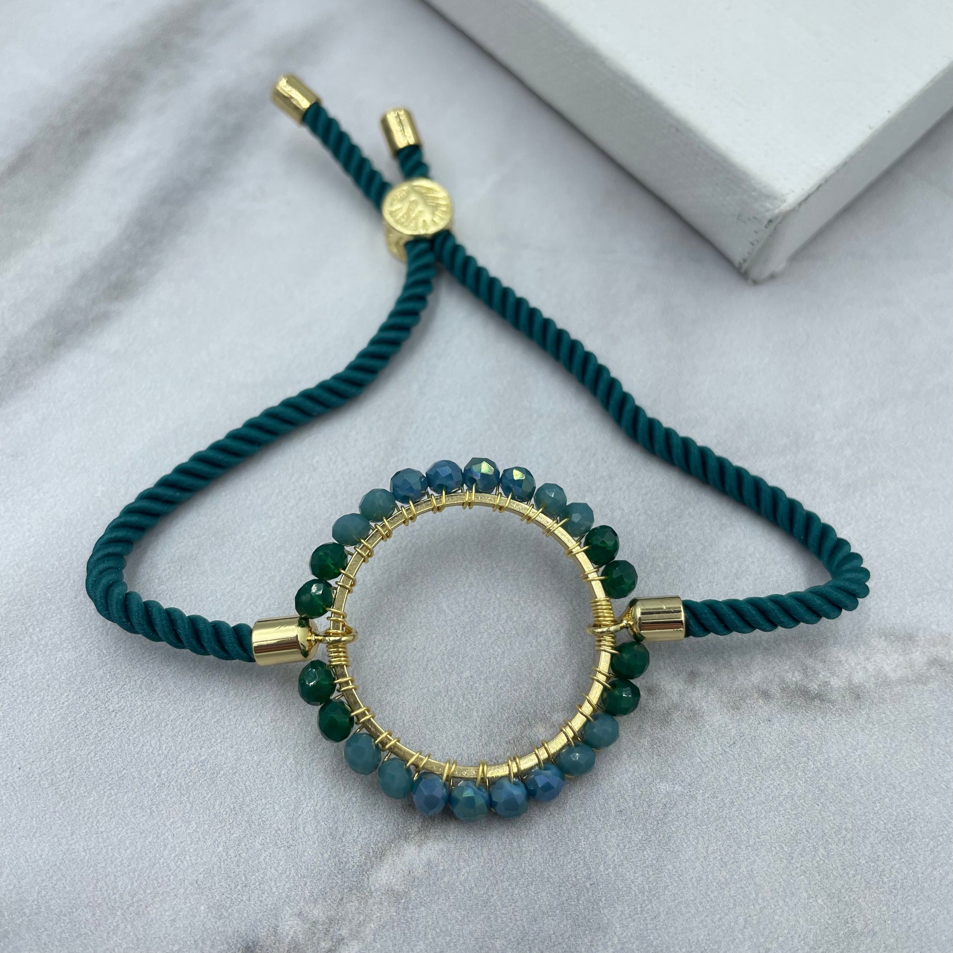 Aurora Crafted Style-Emerald Aurora Wristlet (Gold)-BRACELETS-Aurora Crafted Jewellery-