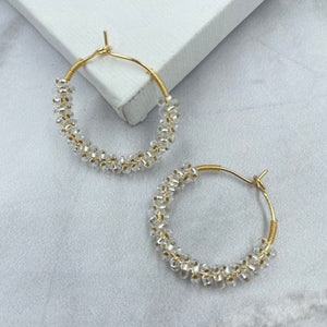 Wrapped Hoops in Glass (Gold)